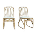Outdoor PE Wicker Dining Chairs with Washable Cushion Set of 2, Durable Rattan Chairs for Patio, Natural Color