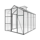 Gain Height Windproof Aluminum Greenhouse 6x8 FT Polycarbonate with Raised Base and Anchor, Black Aluminum Alloy Frame, All-Season Outdoor Garden Shelter