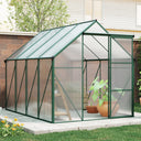 6x8 FT Polycarbonate Greenhouse with Sliding Door for Outdoor Backyard
