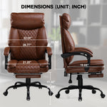 COMHOMA Executive Chair High-Back PU Leather Office Chair with Footrest