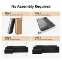 COMHOMA Modular Sectional Couch with L/R-Shape Chaise, Corduroy Upholstery & No Assembly Required B10