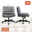 COMHOMA Armless Adjustable Criss Cross Vanity Computer Chair CH310