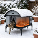 LUCKLIFE® Heated Outdoor Cat House, Weatherproof Shelter with Heating Pad, Winter Use PET06