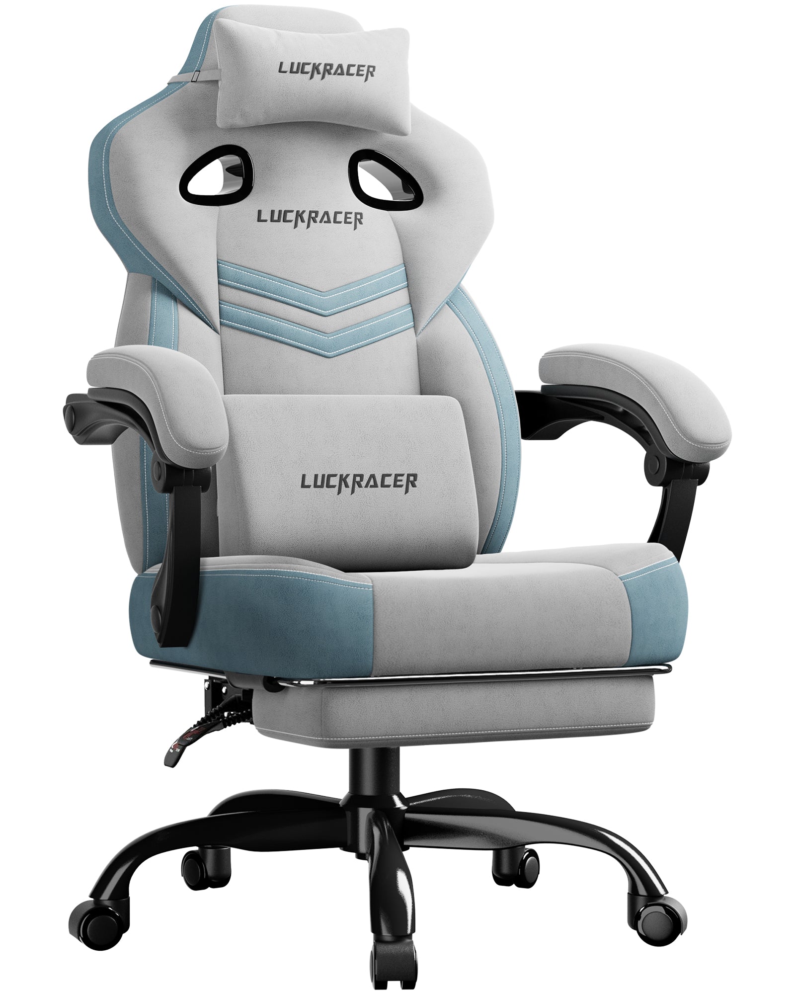 LUCKRACER Big and Tall Gaming Chair 350lbs with Footrest LR408