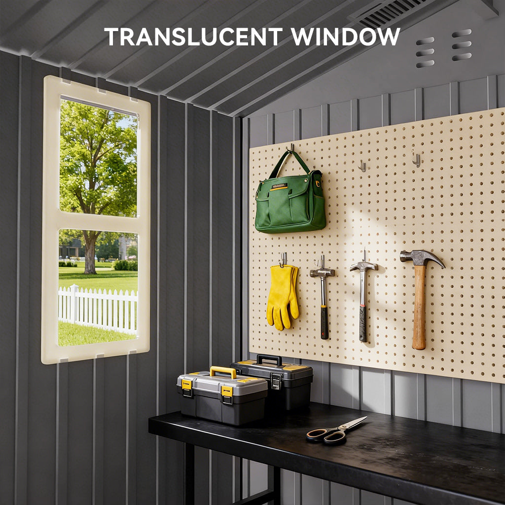 COMHOMA Metal Storage Tool Shed With Window & Lockable Door, OT-TL01