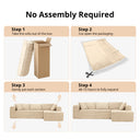 COMHOMA Modular Sectional Couch with L/R-Shape Chaise, Corduroy Upholstery & No Assembly Required B10