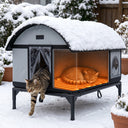 LUCKLIFE® Heated Outdoor Cat House, Weatherproof Shelter with Heating Pad, Winter Use PET06