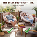 COMHOMA® Outdoor Rocking Papasan Chair, Oversized Wicker Patio Rocker OT-CH03