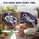 COMHOMA® Outdoor Rocking Papasan Chair, Oversized Wicker Patio Rocker OT-CH03