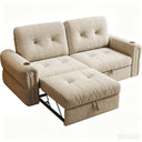 Modern 2-in-1 Convertible Sofa Bed in Misty Gray Chenille, 77-Inch for Living Room or Bedroom Use