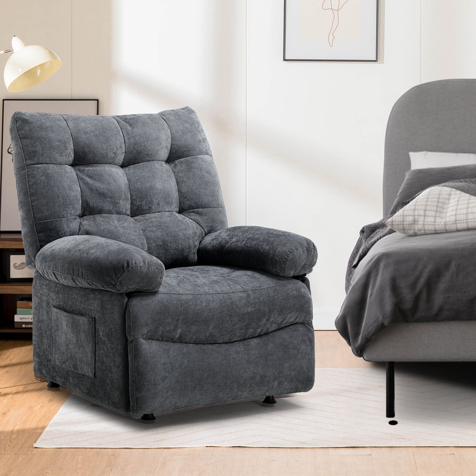 COMHOMA Fabric Power Lift Recliner, Oversized for Big Tall Men and Elderly H7133