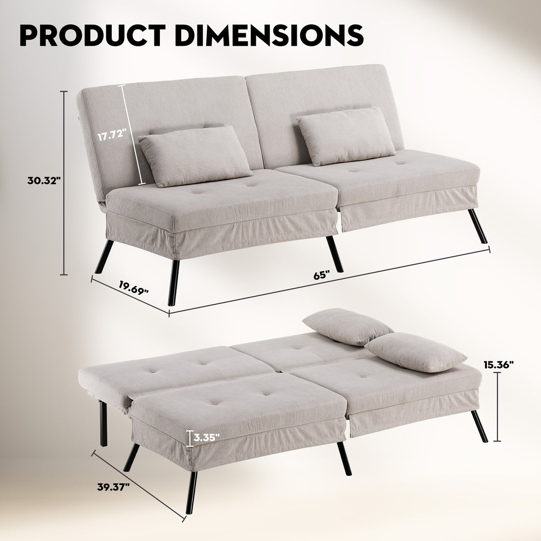 COMHOMA Convertible Futon Sofa Bed B001