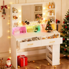 COMHOMA Vanity Desk with Large Storage, RGB LED Lights and Power Outlet B1004