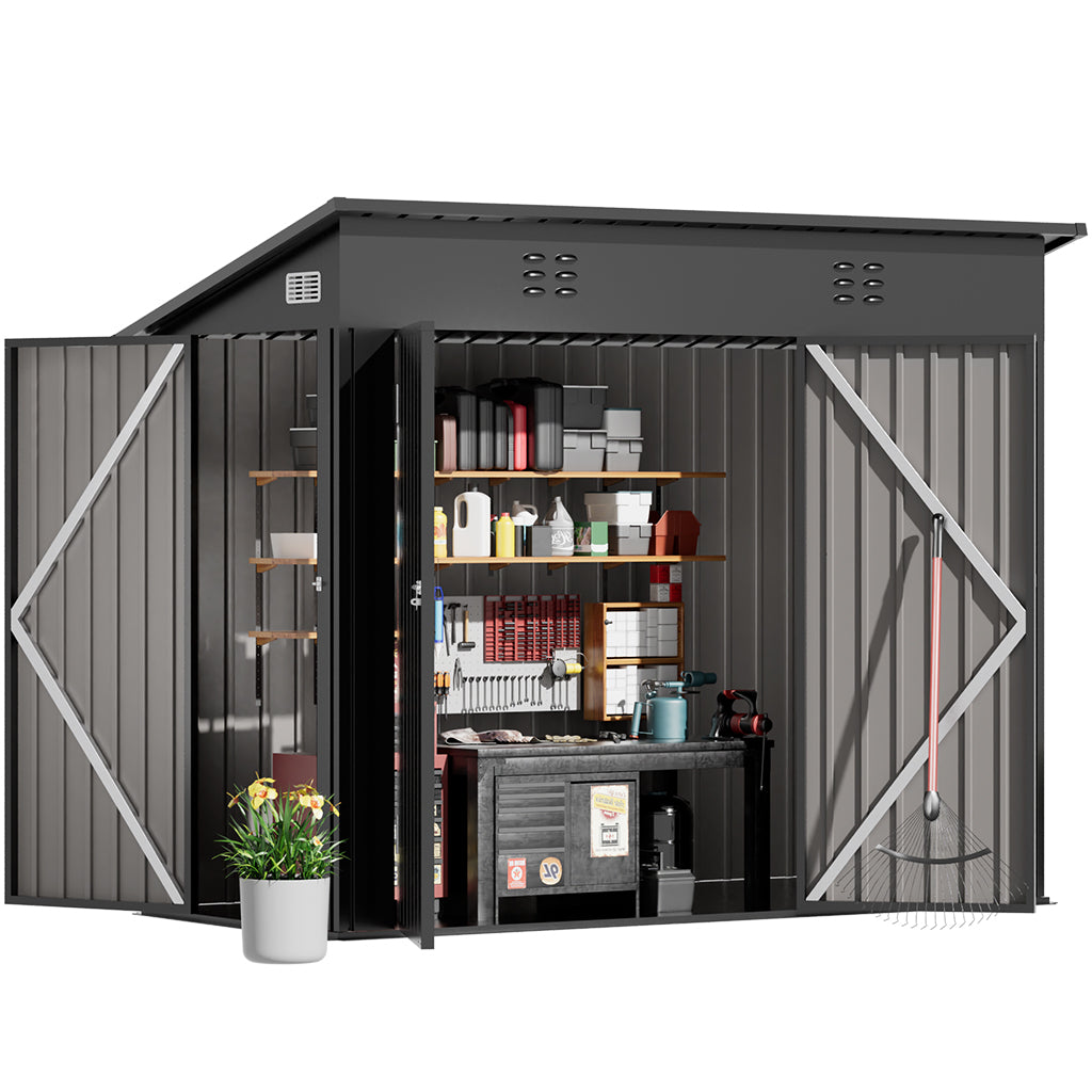 COMHOMA Outdoor Metal Storage Tool Shed B106