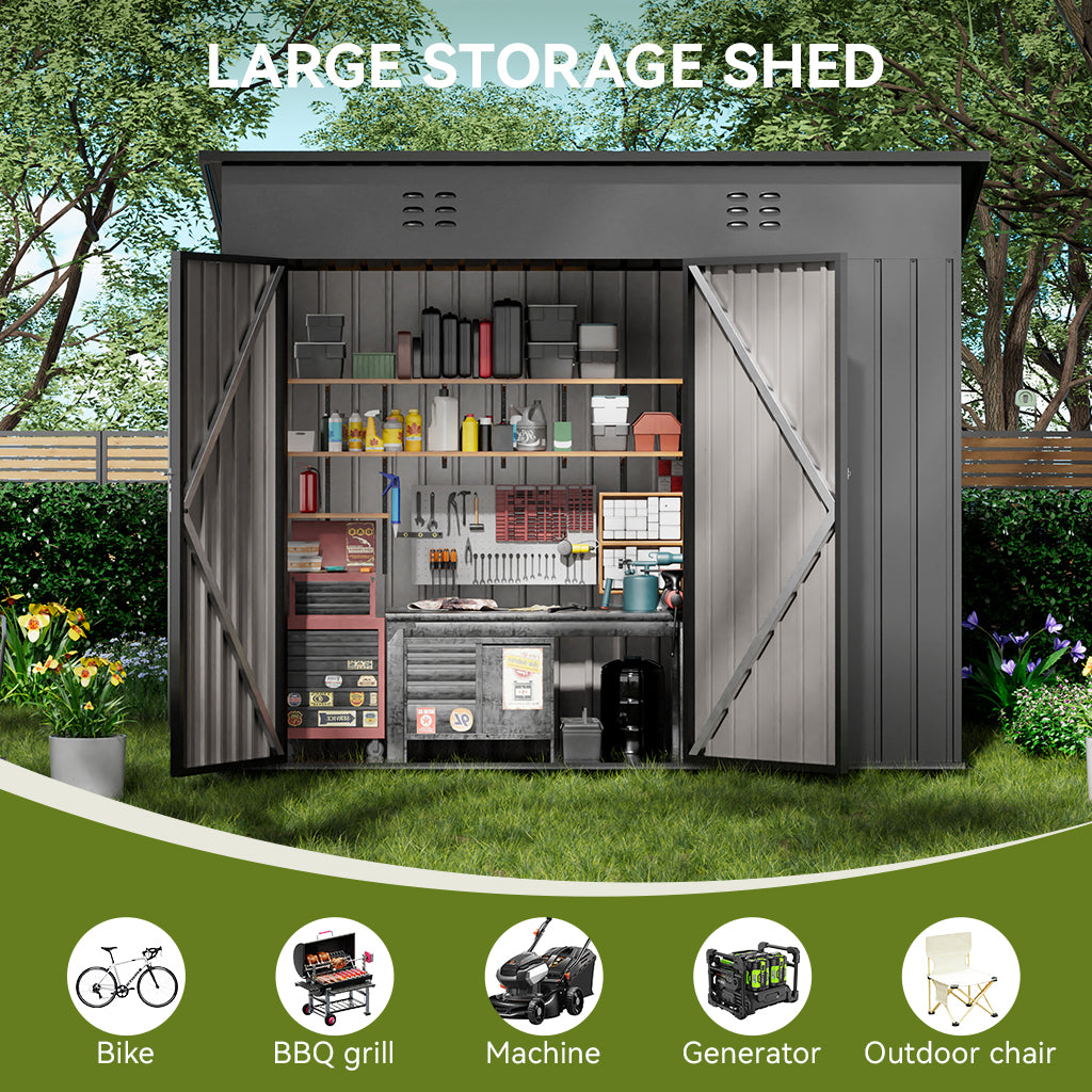COMHOMA Outdoor Metal Storage Tool Shed B106