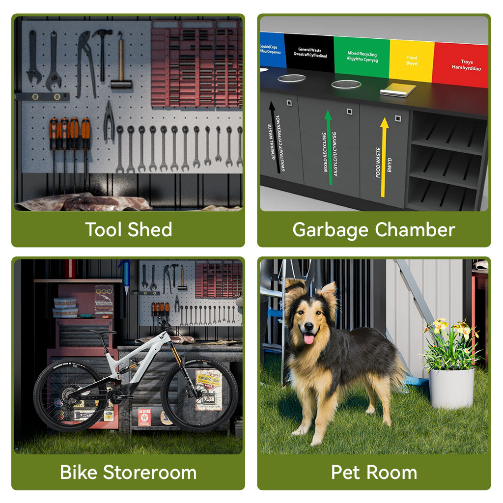 COMHOMA Outdoor Metal Storage Tool Shed B106