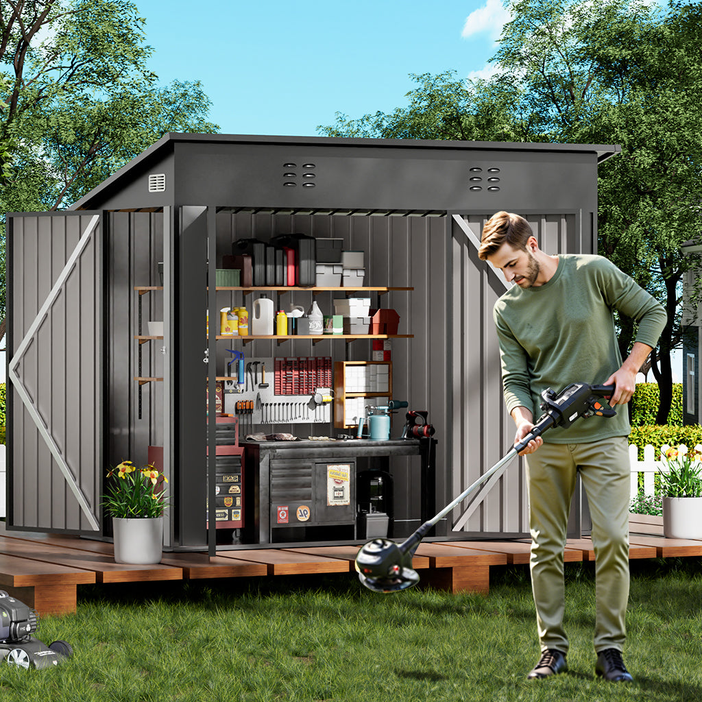 COMHOMA Outdoor Metal Storage Tool Shed B106
