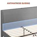 COMHOMA Wood King Bed Frame with Headboard, Type-C & USB BF002