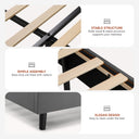 COMHOMA Wood King Bed Frame with Headboard, Type-C & USB BF002