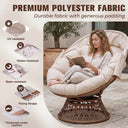 COMHOMA® Outdoor Rocking Papasan Chair, Oversized Wicker Patio Rocker OT-CH03