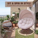 COMHOMA® Outdoor Rocking Papasan Chair, Oversized Wicker Patio Rocker OT-CH03