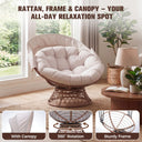 COMHOMA® Outdoor Rocking Papasan Chair, Oversized Wicker Patio Rocker OT-CH03