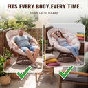 COMHOMA® Outdoor Rocking Papasan Chair, Oversized Wicker Patio Rocker OT-CH03