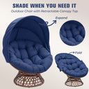 COMHOMA® Outdoor Rocking Papasan Chair, Oversized Wicker Patio Rocker OT-CH03