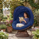 COMHOMA® Outdoor Rocking Papasan Chair, Oversized Wicker Patio Rocker OT-CH03