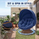 COMHOMA® Outdoor Rocking Papasan Chair, Oversized Wicker Patio Rocker OT-CH03