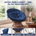COMHOMA® Outdoor Rocking Papasan Chair, Oversized Wicker Patio Rocker OT-CH03