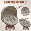 COMHOMA® Outdoor Rocking Papasan Chair, Oversized Wicker Patio Rocker OT-CH03