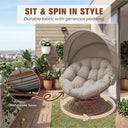 COMHOMA® Outdoor Rocking Papasan Chair, Oversized Wicker Patio Rocker OT-CH03