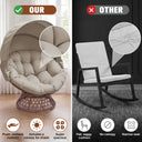 COMHOMA® Outdoor Rocking Papasan Chair, Oversized Wicker Patio Rocker OT-CH03