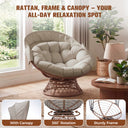 COMHOMA® Outdoor Rocking Papasan Chair, Oversized Wicker Patio Rocker OT-CH03