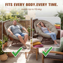 COMHOMA® Outdoor Rocking Papasan Chair, Oversized Wicker Patio Rocker OT-CH03