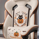 Halloween Cat-Pumpkin Edition | Ergonomic Chair with Pillow & Footrest