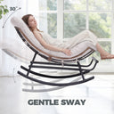 COMHOMA Outdoor Rocking Papasan Chair, Oversized Wicker Patio Rocker OT-CH03