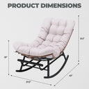 COMHOMA Outdoor Rocking Papasan Chair, Oversized Wicker Patio Rocker OT-CH03