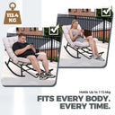 COMHOMA Outdoor Rocking Papasan Chair, Oversized Wicker Patio Rocker OT-CH03
