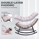 COMHOMA Outdoor Rocking Papasan Chair, Oversized Wicker Patio Rocker OT-CH03