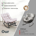 COMHOMA Outdoor Rocking Papasan Chair, Oversized Wicker Patio Rocker OT-CH03