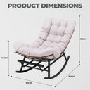 COMHOMA Outdoor Rocking Papasan Chair, Oversized Wicker Patio Rocker OT-CH03