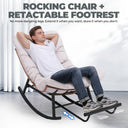 COMHOMA Outdoor Rocking Papasan Chair, Oversized Wicker Patio Rocker OT-CH03