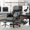 COMHOMA PU Office Chair with Ergonomic Back & Adjustable Headrest CH533