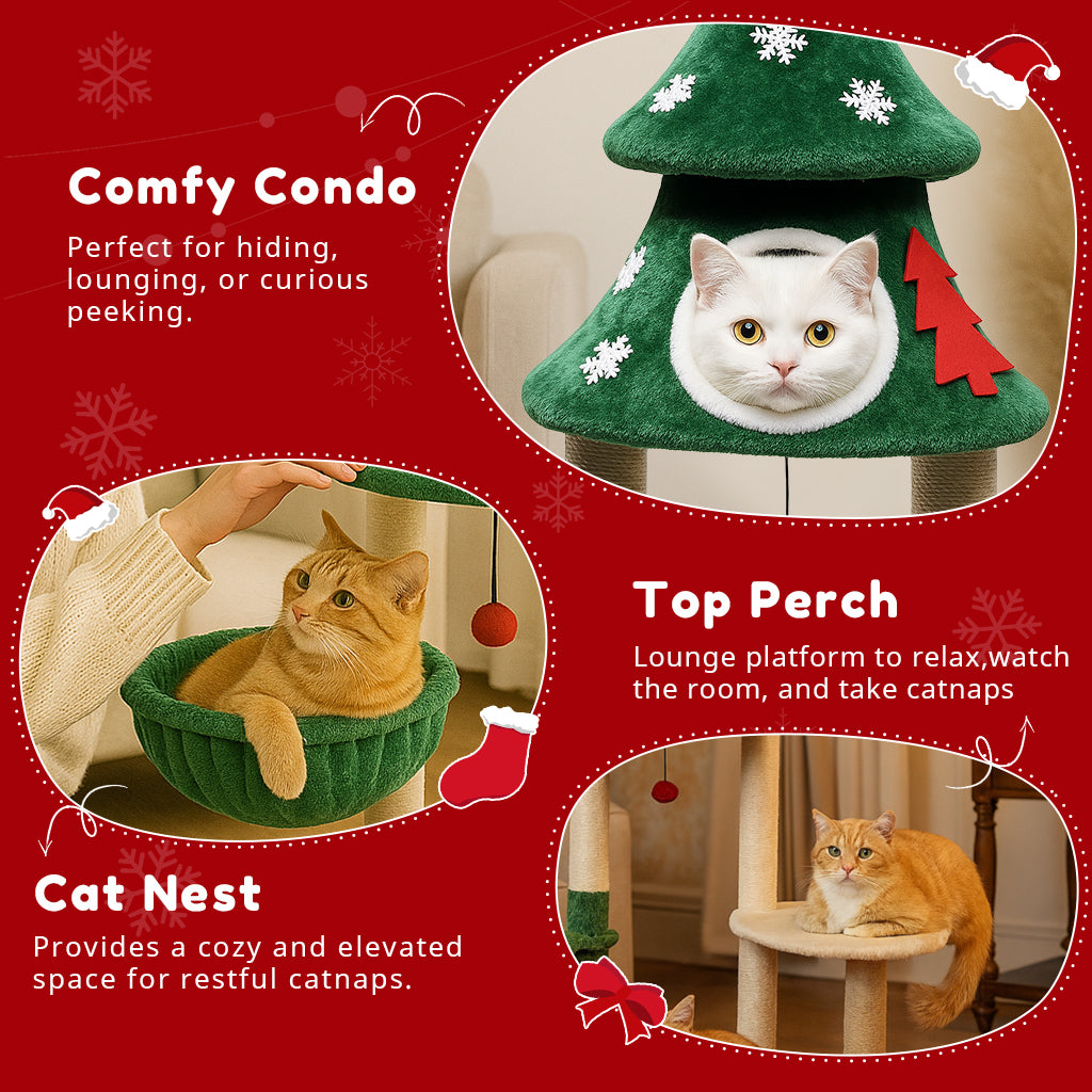 COMHOMA® Christmas Cat Tree Tower PET-XMAS