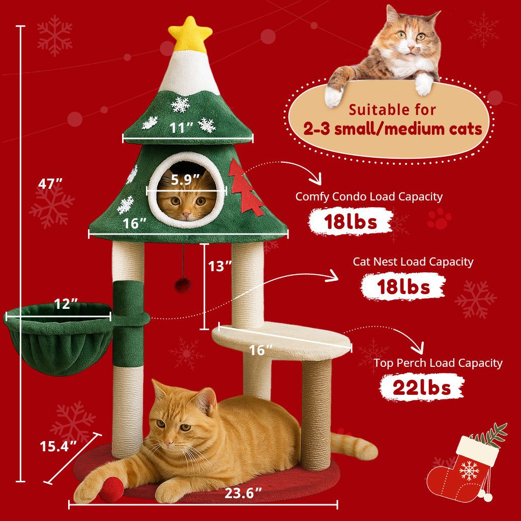 COMHOMA® Christmas Cat Tree Tower PET-XMAS