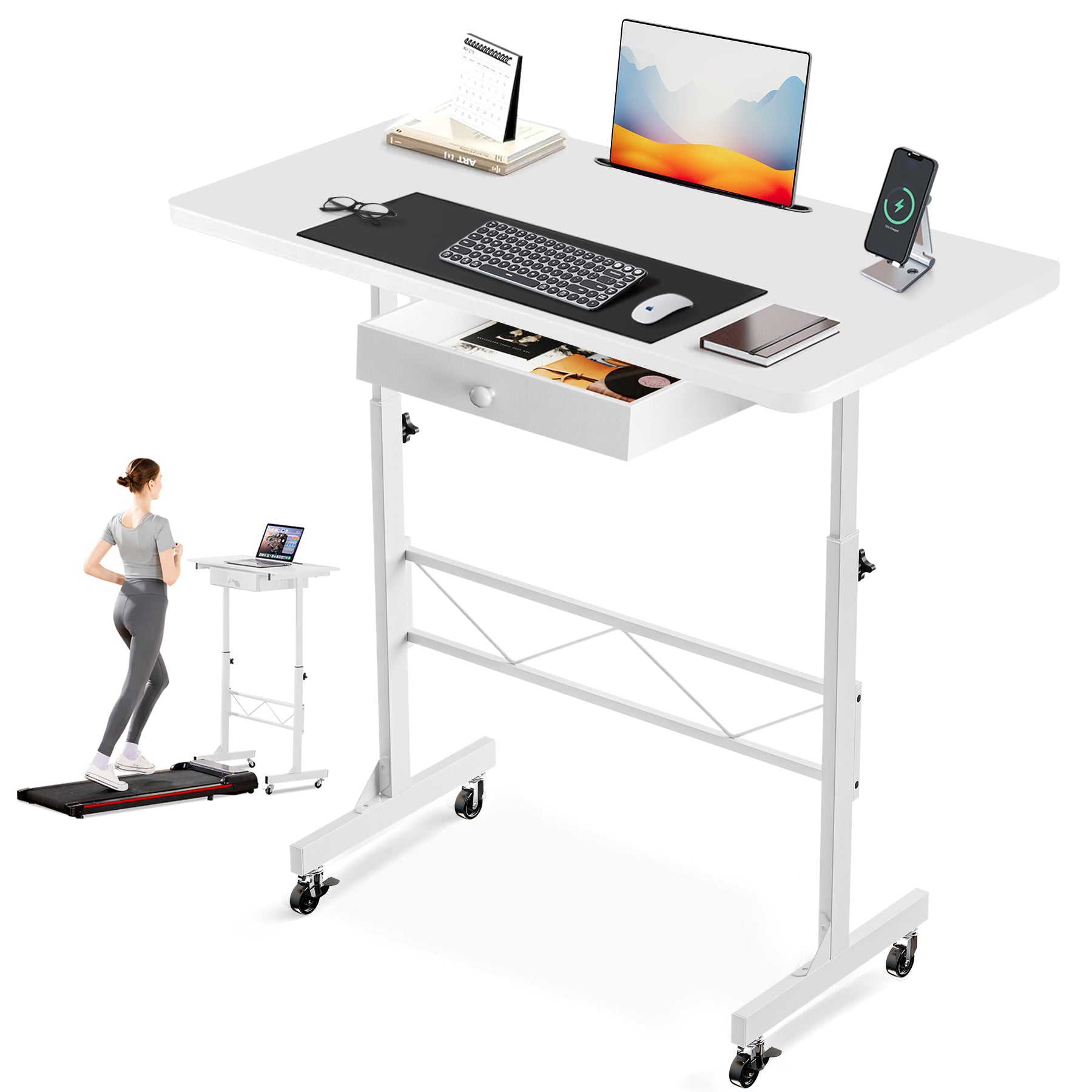 COMHOMA Small Adjustable Standing Desk & Tiltable Tabletop DH005