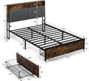COMHOMA Bed Frame with 2 Storage Drawers & LED BF001