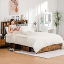 COMHOMA Bed Frame with 2 Storage Drawers & LED BF001